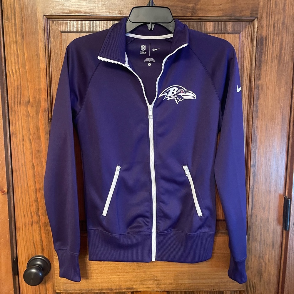 NFL Team Apparel Nike Baltimore Ravens Purple Zip Up Jacket With Pockets